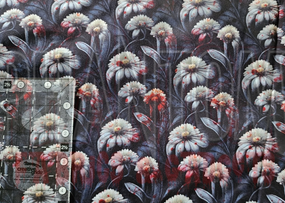 Blood Spattered Daisies Cotton Woven
