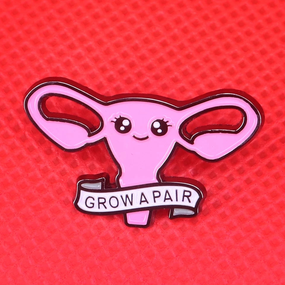 Grow a Pair Enamel Pin