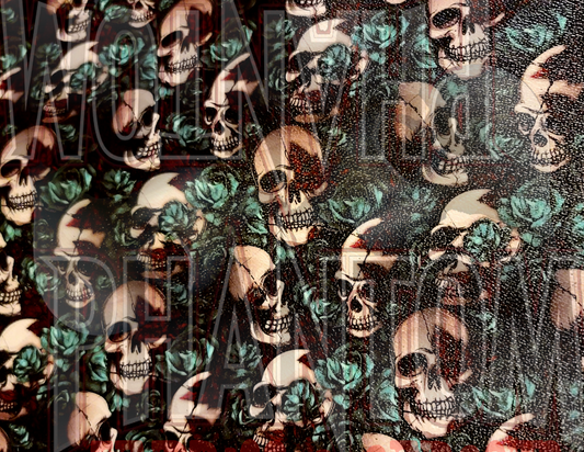 Skulls & Teal Roses Vinyl