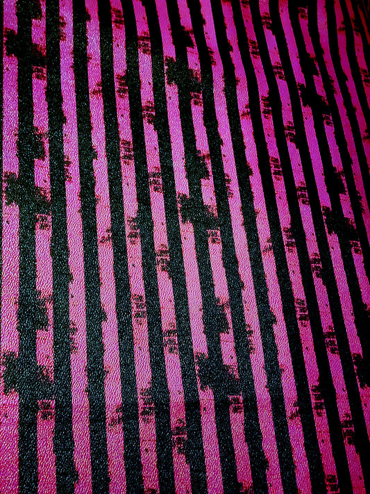 Grunge 1/2 inch Stripes Vinyl Hot Pink