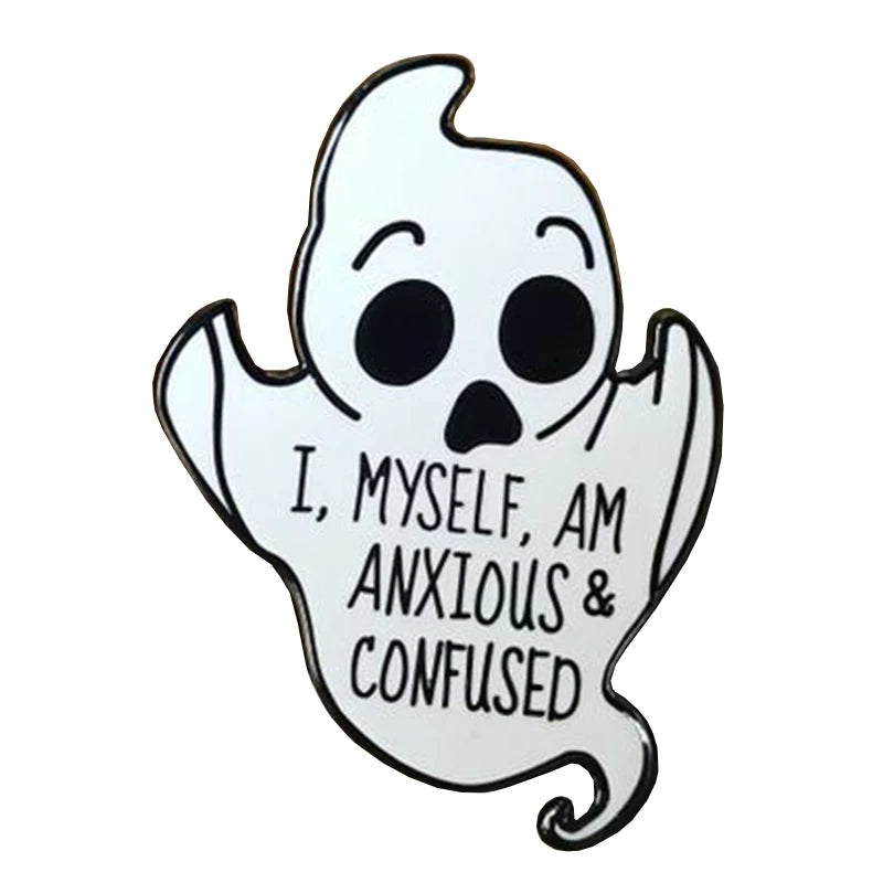 Anxious & Confused Enamel Pin