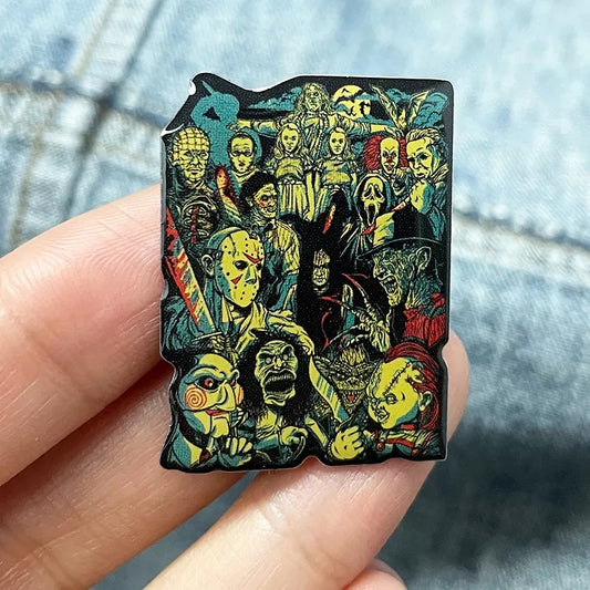 Horror Collage Enamel Pin
