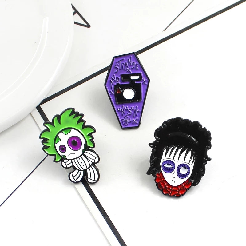 Beetlejuice 3pc Enamel Pin set