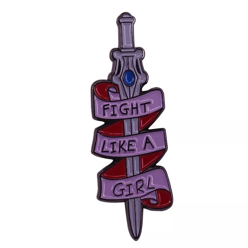Fight Like A Girl Enamel Pin