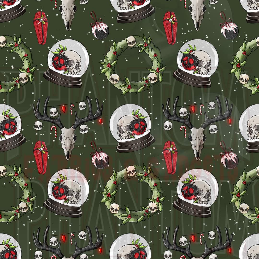 Preorder Christmas Snow Globes & Reindeer Skulls Green