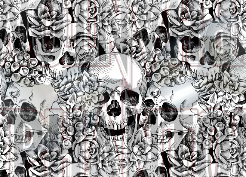 Preorder Black & White Skulls and Roses