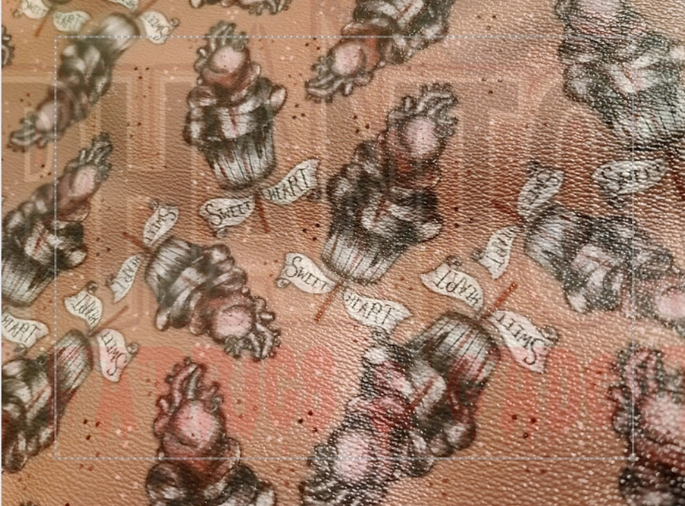 Bleeding Sweet Heart Cupcakes Vinyl 12x56