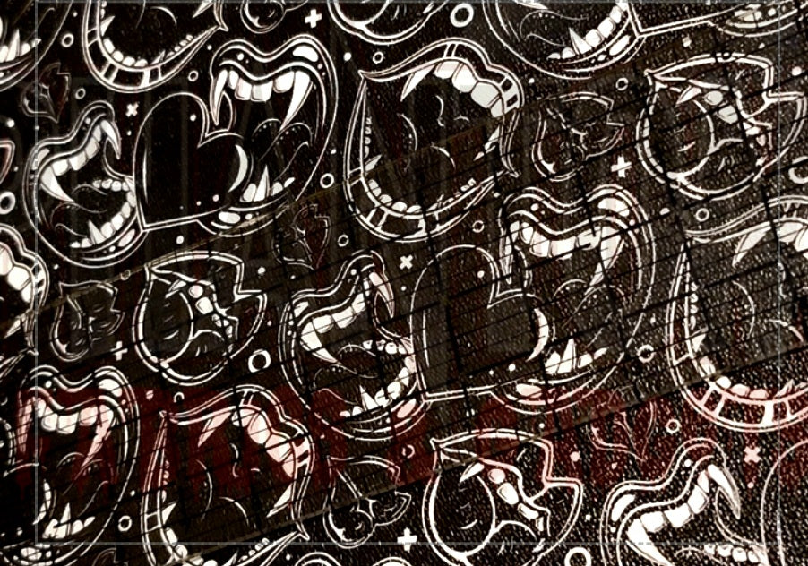 Vampire Teeth & Hearts Woven