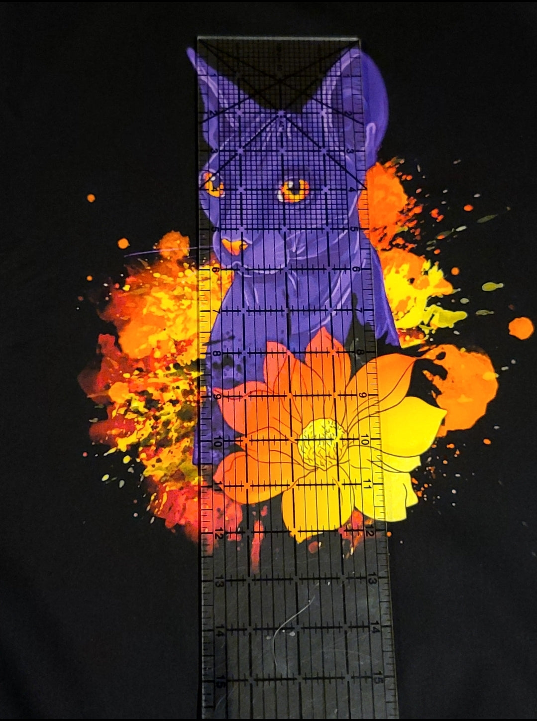 Sphynx Rainbow Goth Panel 28x40 cotton woven