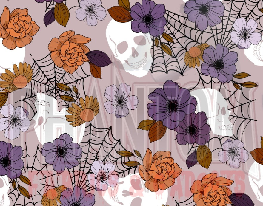 Preorder Light Purple Skulls & Flowers