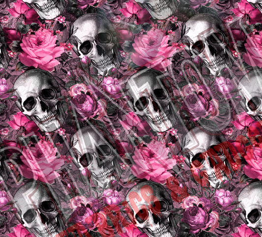 Pink Skulls and Roses Vinyl