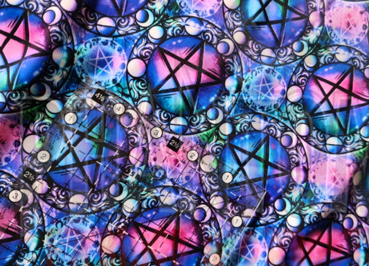 Pentagram with Moon Cycle Rainbow Goth Swim