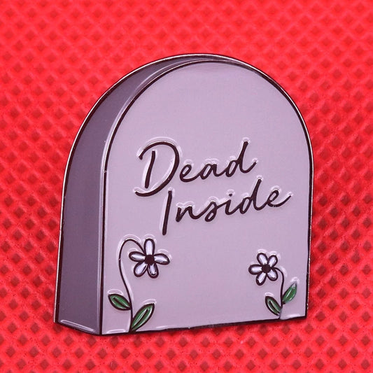 Dead Inside Tombstone Enamel Pin