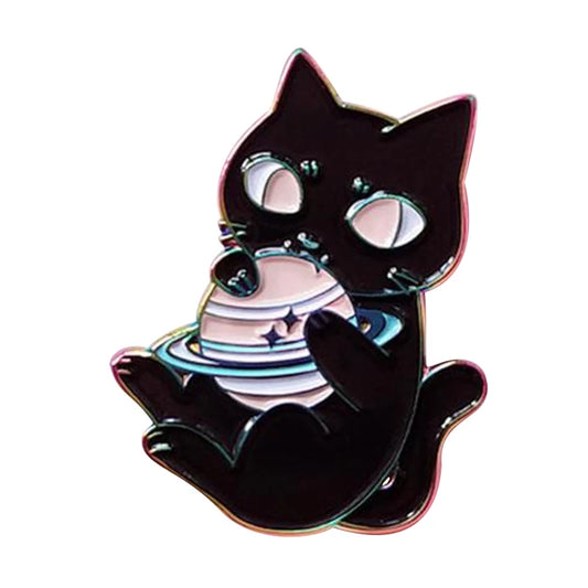 Cat & planet Enamel Pin