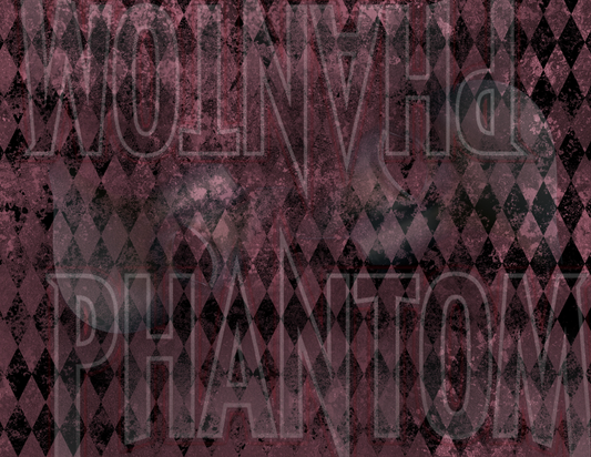 Distressed Harlequin Burgundy Purple Cotton Woven