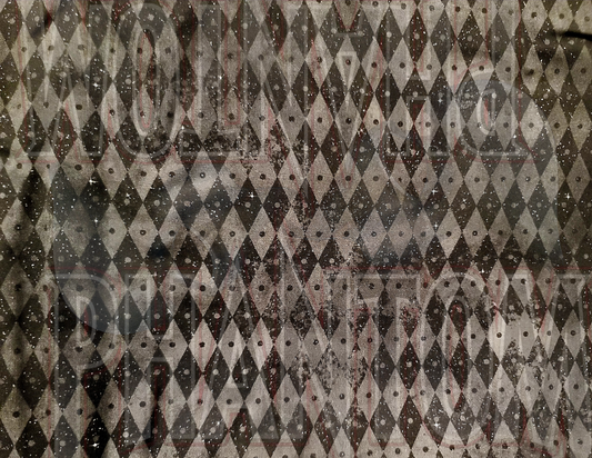 Distressed Harlequin Black Gray Cotton Woven