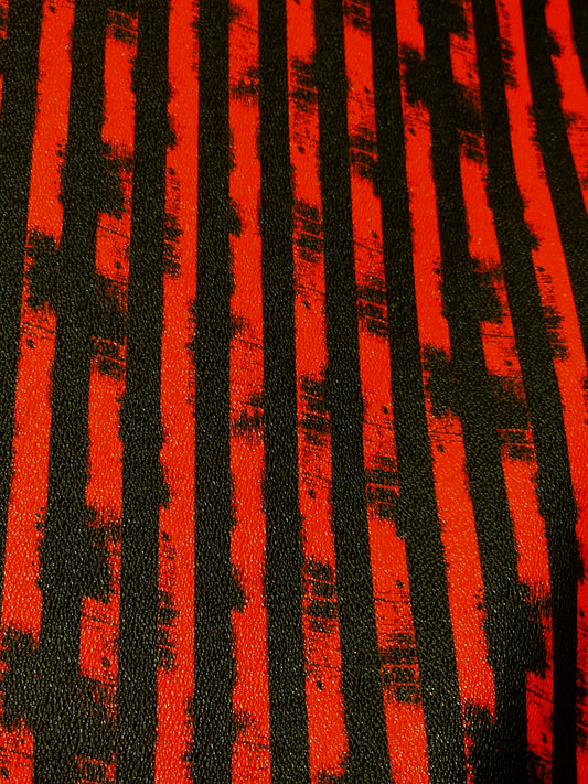 Grunge 1/2 inch Stripes Vinyl Red