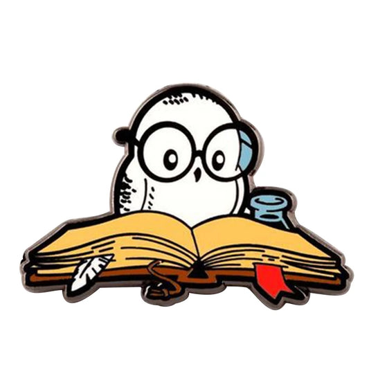 Owl Reading Enamel Pin