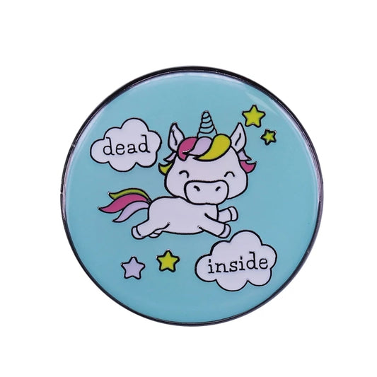 Dead Inside Unicorn Enamel Pin