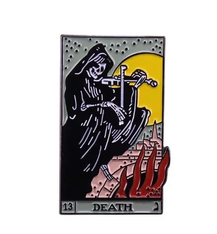 Death Card Enamel Pin