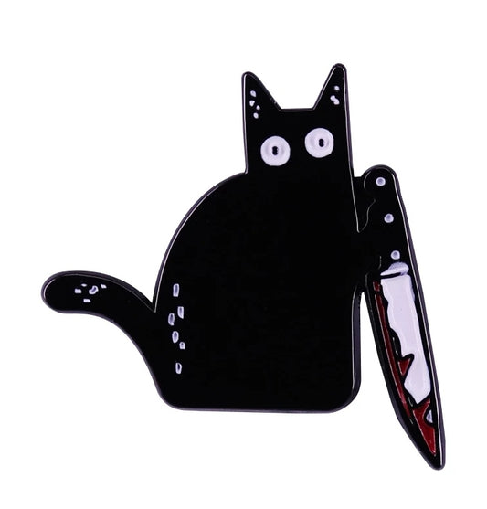 Stabby Cat Enamel Pin