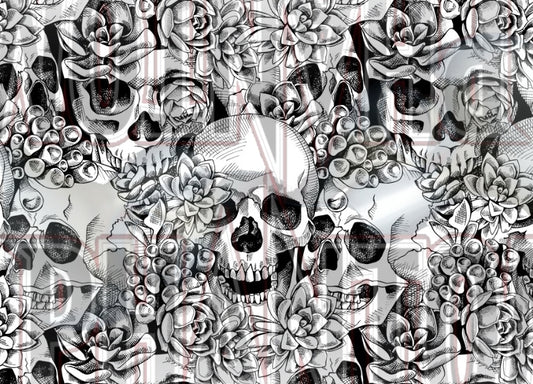 Preorder Black & White Skulls and Roses