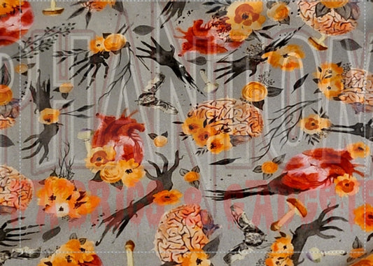 Floral Zombie Brains & Hearts Lycra