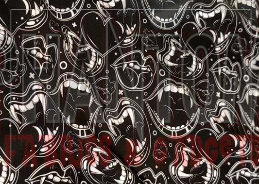 Vampire Fangs & Hearts Lycra