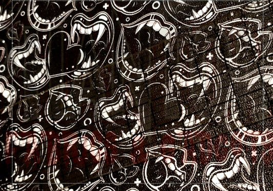 Vampire Teeth & Hearts Woven