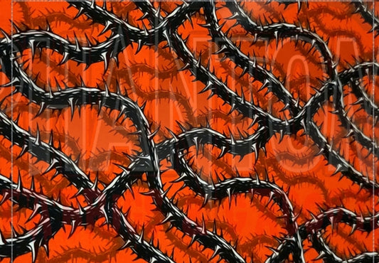 Black and Red Thorns Woven