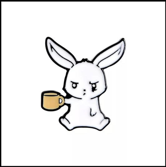Bunny coffee Enamel Pin