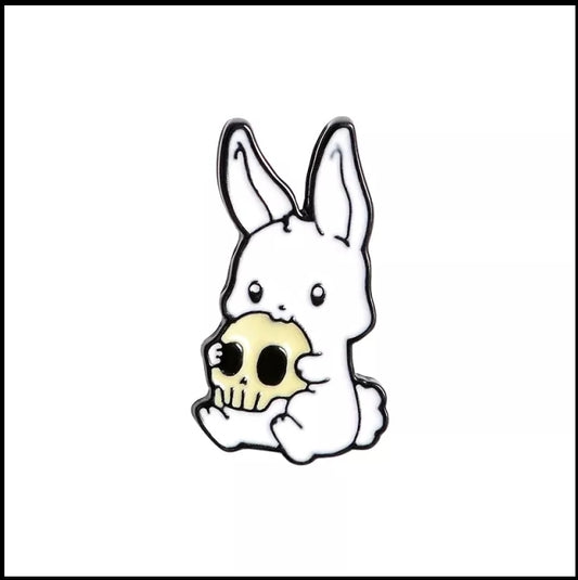 Bunny skull Enamel Pin