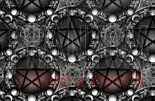 Preorder Black & White Pentagram with Moon cycle