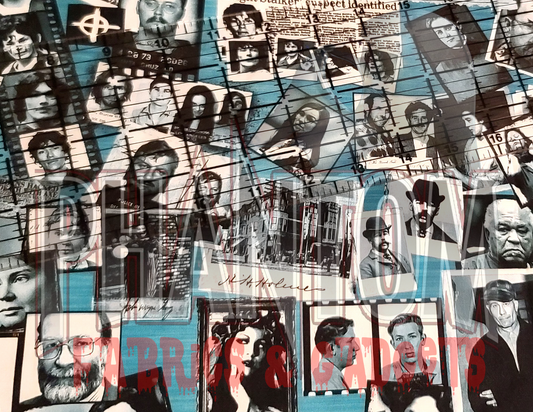 Killer Collage Teal Woven