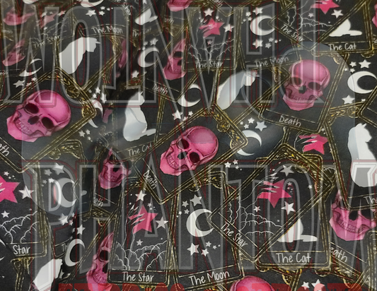 Tarot Cats & Pink Skulls Lycra